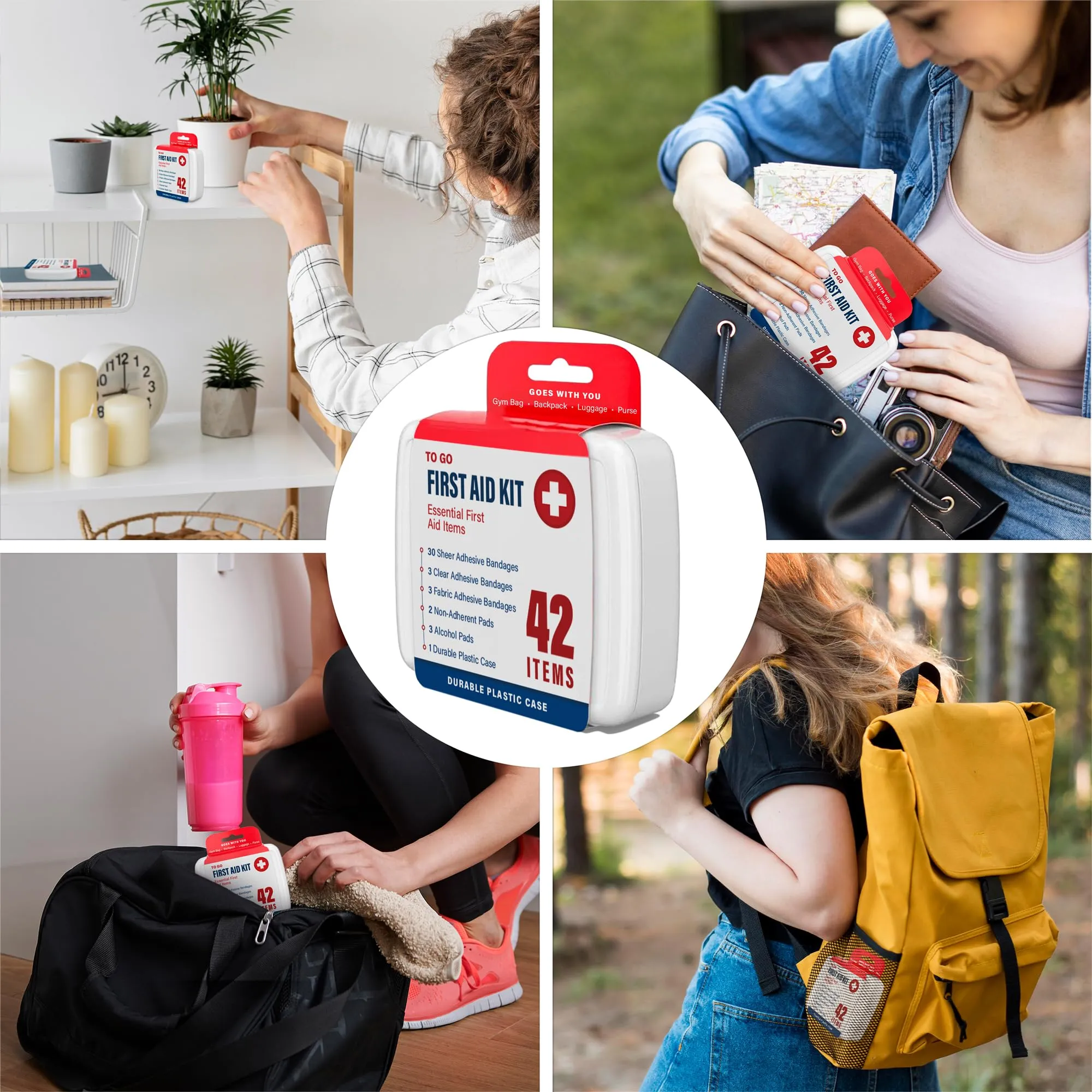 500 Piece Mini First Aid Kit for Home, Car, Office, Outdoors, Travel Size Small First Aid Kits with Adhesive Bandages and Pads - Bulk First Aid Supplies in Compact & Lightweight Case (12 Pack) 500 Pieces [12 Pack]