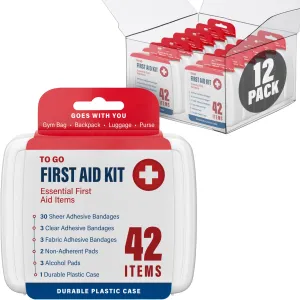 500 Piece Mini First Aid Kit for Home, Car, Office, Outdoors, Travel Size Small First Aid Kits with Adhesive Bandages and Pads - Bulk First Aid Supplies in Compact & Lightweight Case (12 Pack) 500 Pieces [12 Pack]