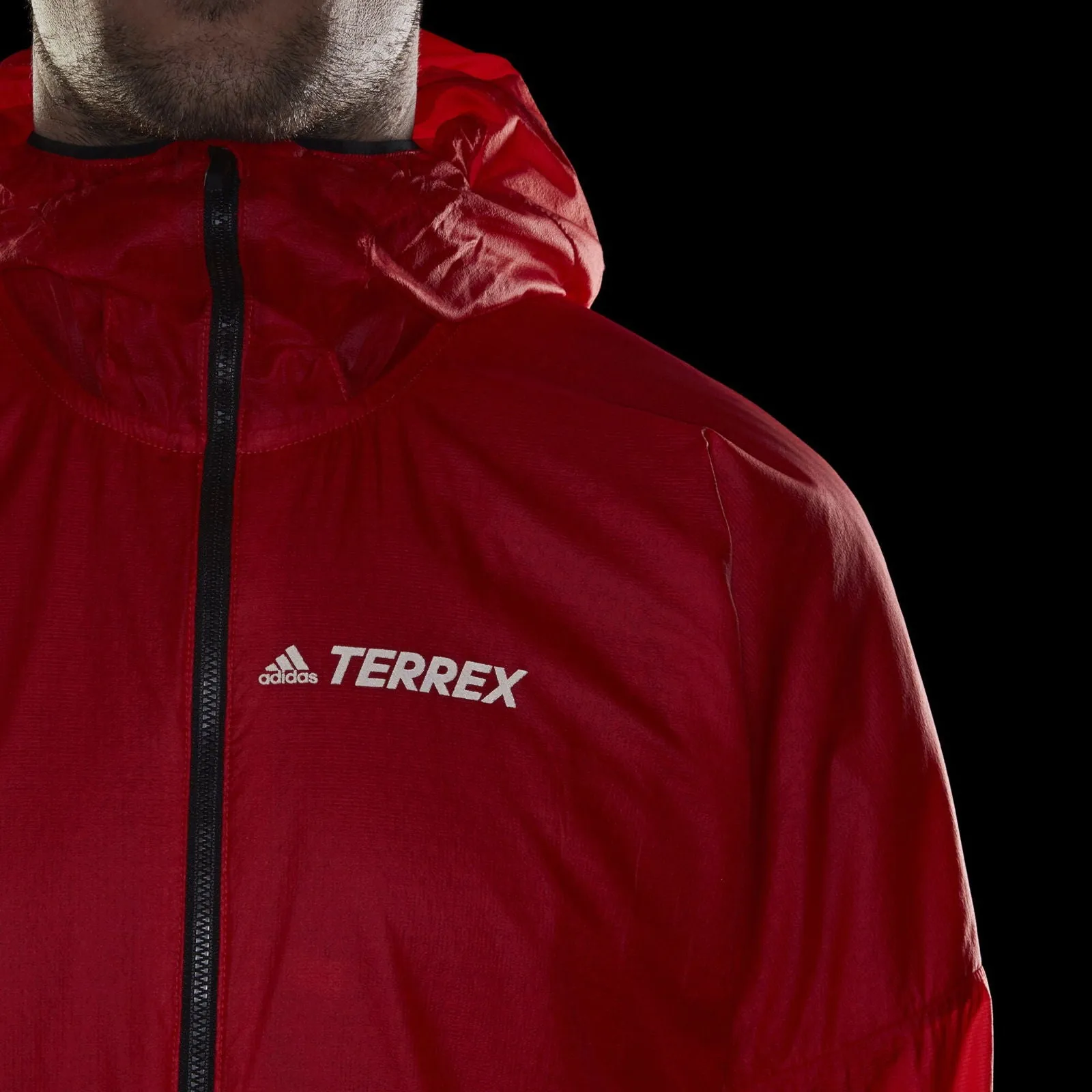 adidas Terrex Agravic Alpha Hooded Shield Jacket - Red