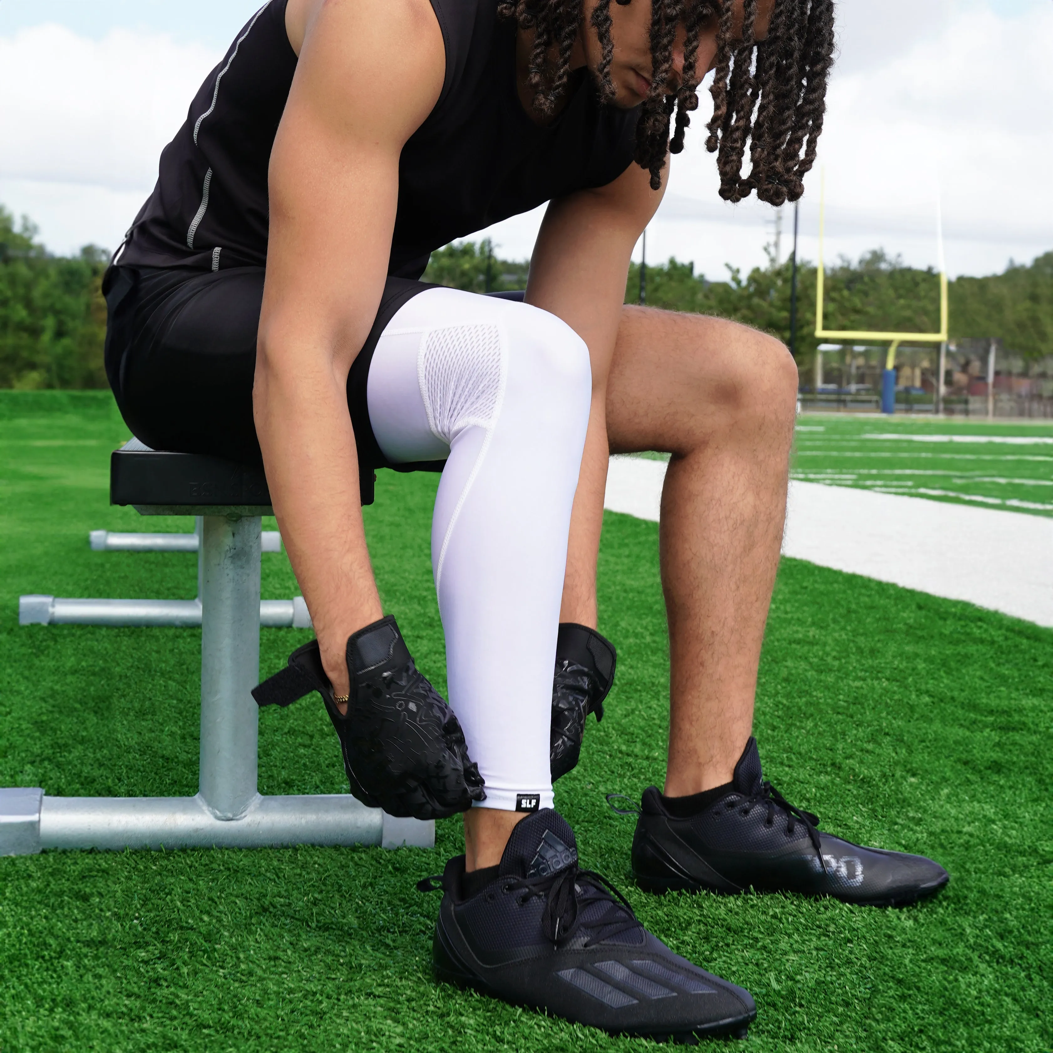 Basic White Football Pro Leg Sleeve