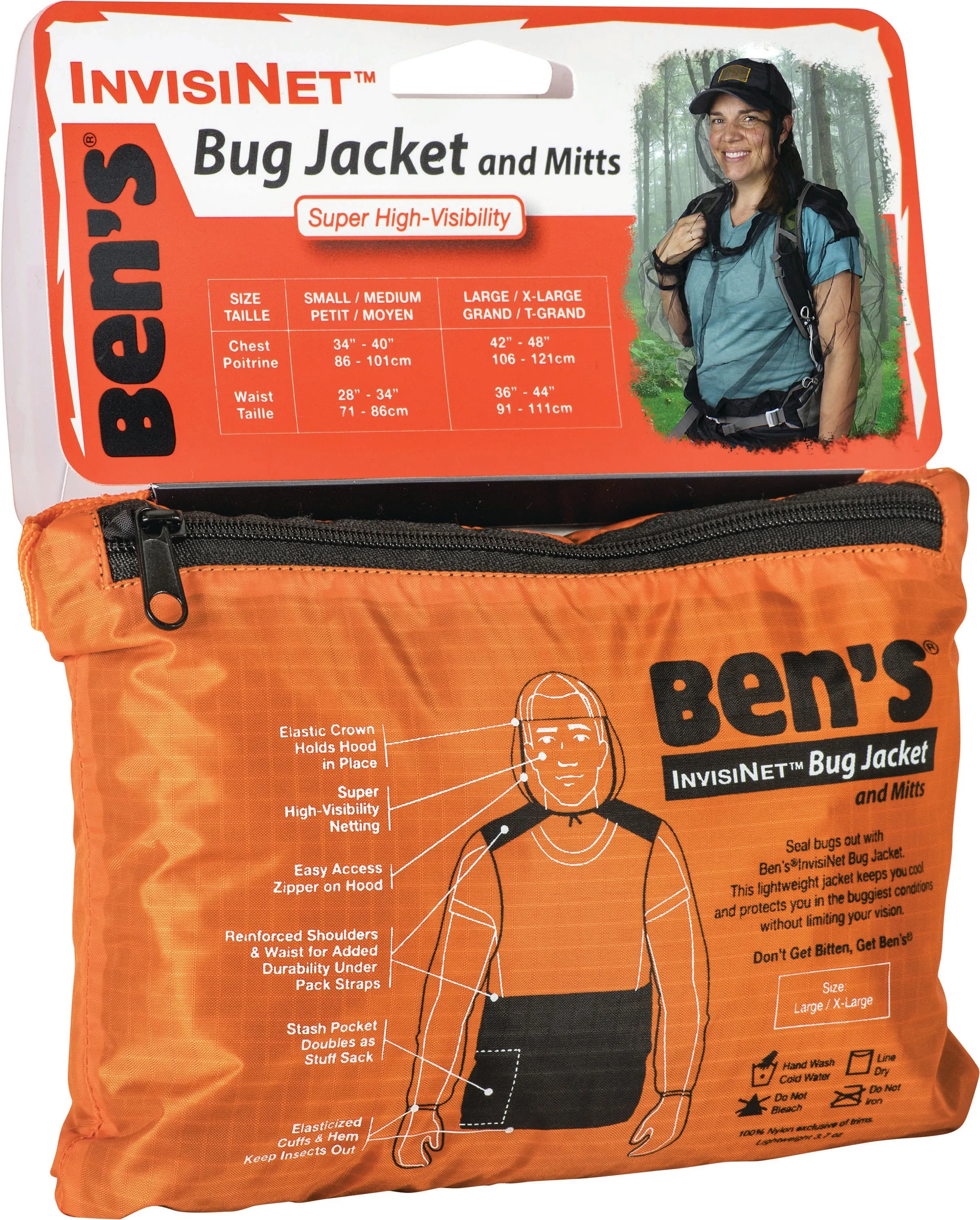 Ben's Invisinet Bug Jacket - L/XL Size with Mosquito Netting for Ultimate Protection