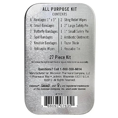 Coleman: 27 Piece All Purpose Mini First Aid Kit - for Auto, Home & Camping