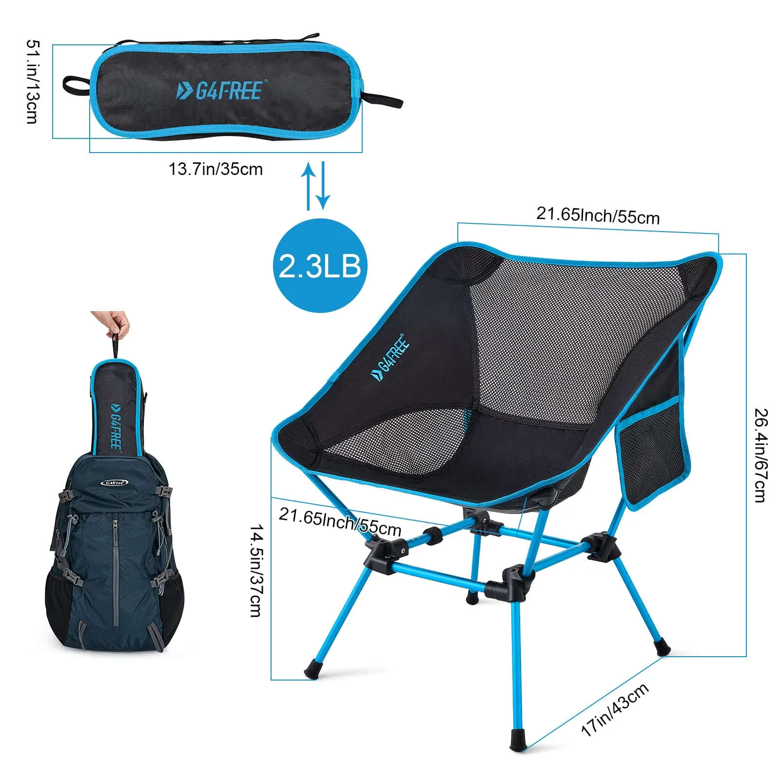 G4Free Ultralight Compact Backpacking Folding Chairs