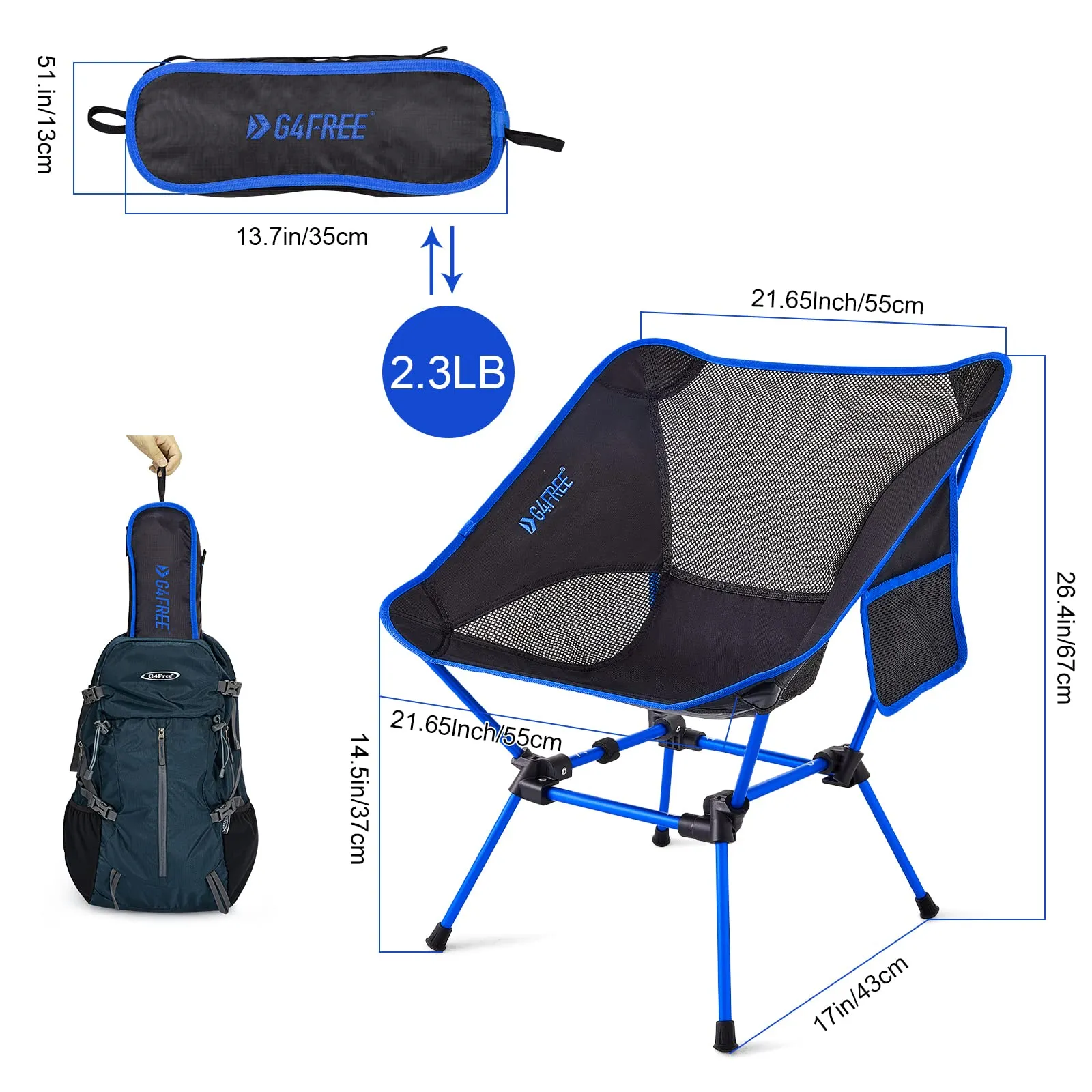 G4Free Ultralight Compact Backpacking Folding Chairs