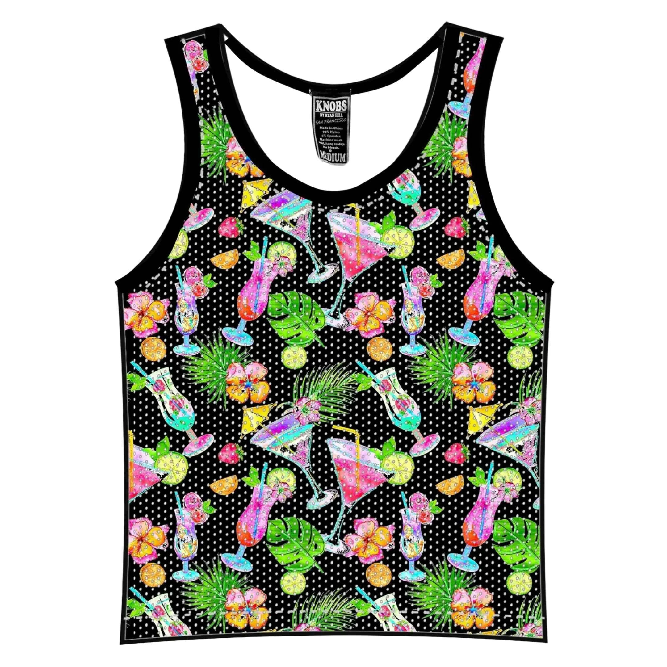 Knobs Cocktails tank mesh black