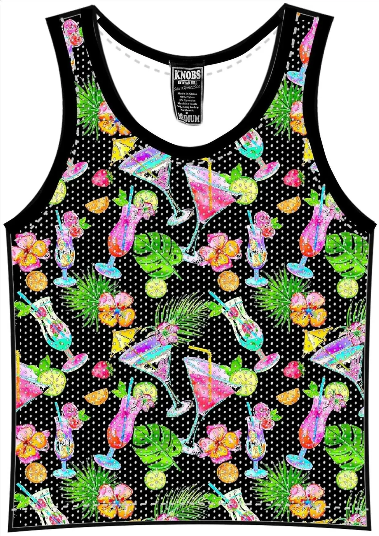 Knobs Cocktails tank mesh black