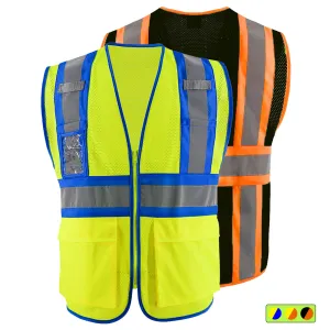 SMASYS Mesh Two-Tone Hi Vis Construction Safety Vest for Men Women(LBV-4058)