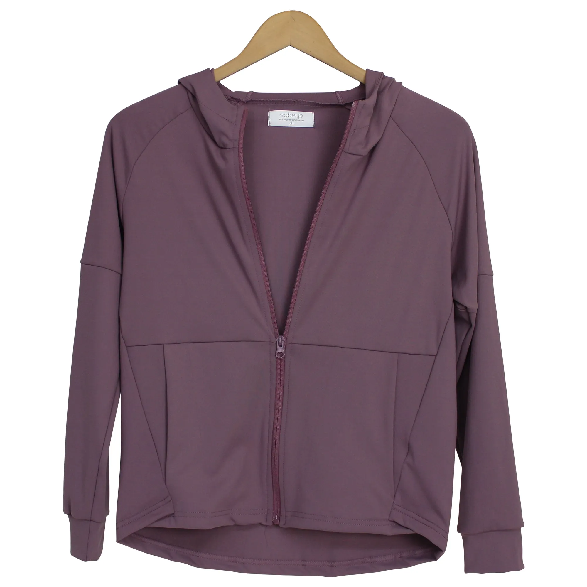 SOBEYO Full-Zip Jacket Lightweight Breathable Yoga Fitness Work-out sport Hoodies Dusty Rose