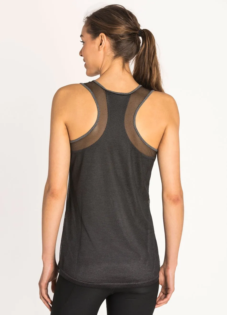 Vortex Netted Mesh Back Racerback Tank Top