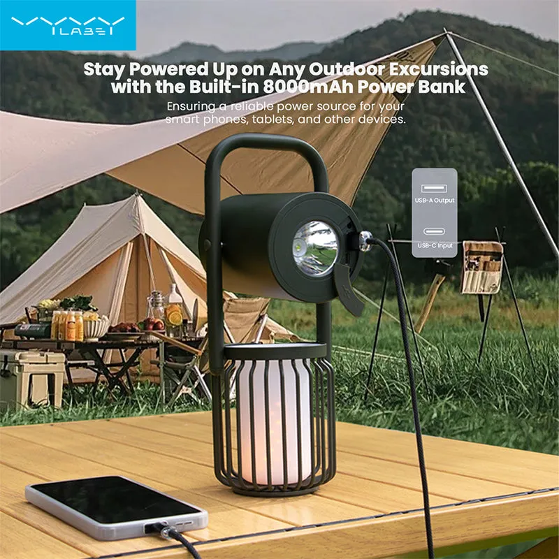 Vyvylabs X1 Flaming Multifunctional Outdoor Light Wireless Speaker   With Powerbank