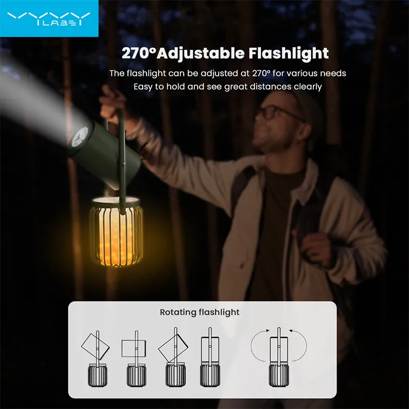 Vyvylabs X1 Flaming Multifunctional Outdoor Light Wireless Speaker   With Powerbank